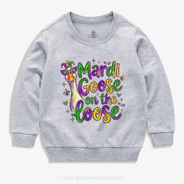Mardi Gras Goose Kid's Sweatshirt