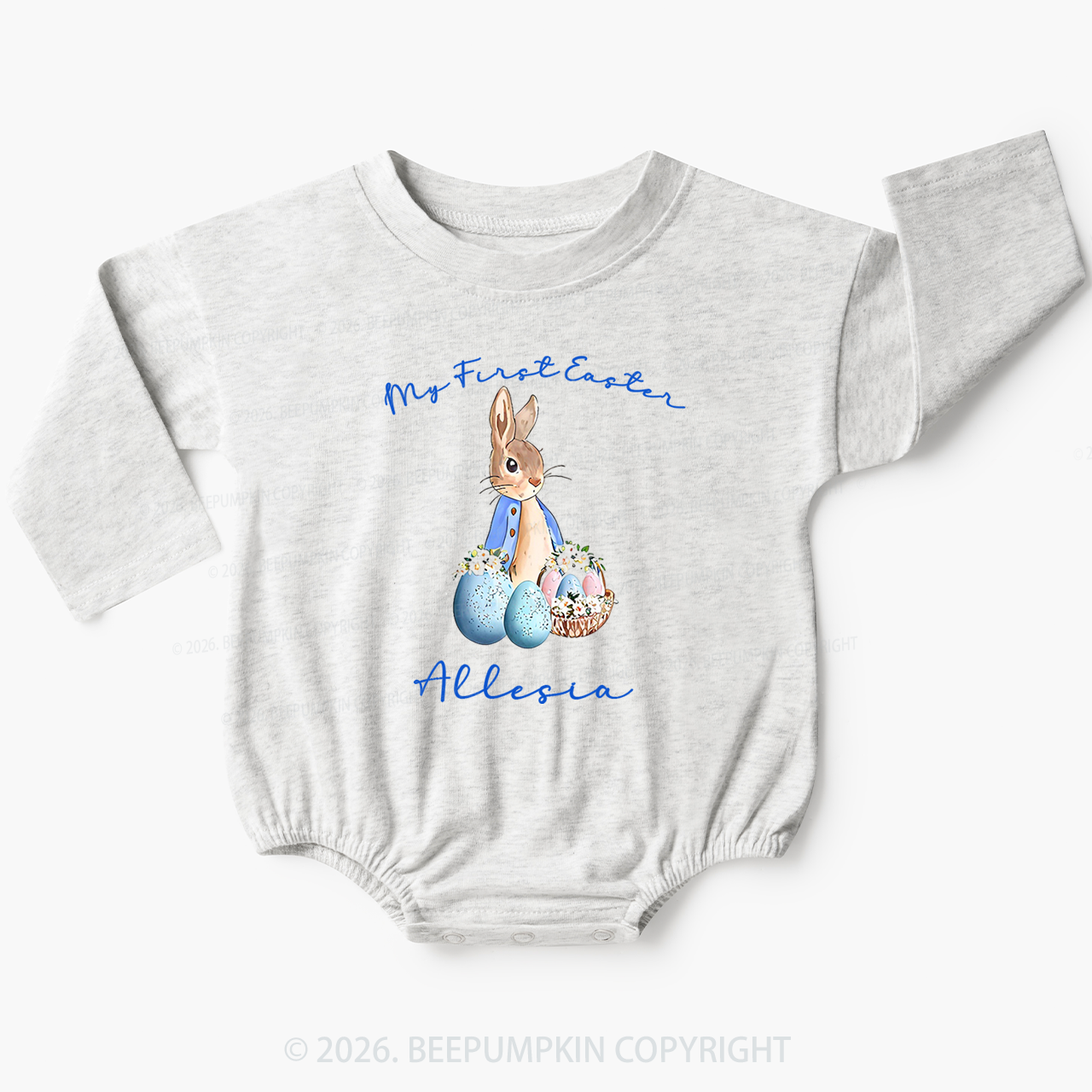 Personalized Hop Into My First Easter Baby Bubble Romper