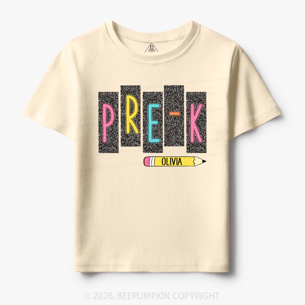 Personalized Name Preppy Daisy Floral Back to School Toddler&Kid's Tees