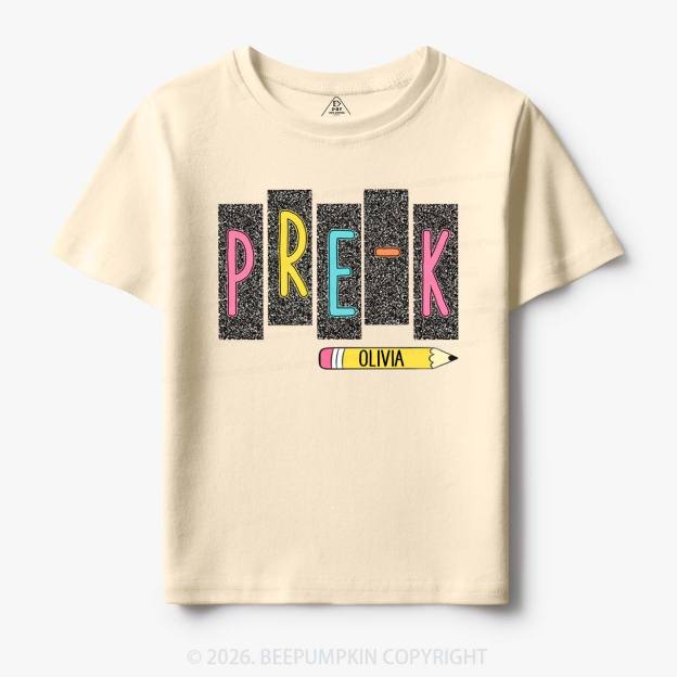 Personalized Name Preppy Daisy Floral Back to School Toddler&Kid's Tees