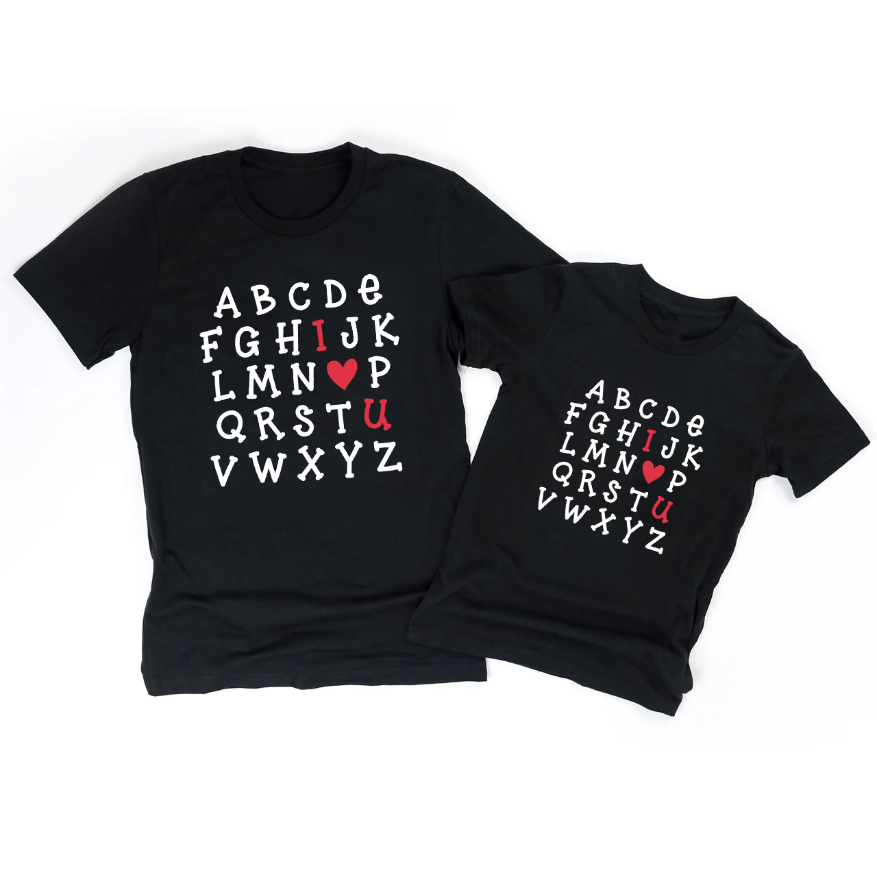 Love Alphabet Valentine Family Matching Shirts