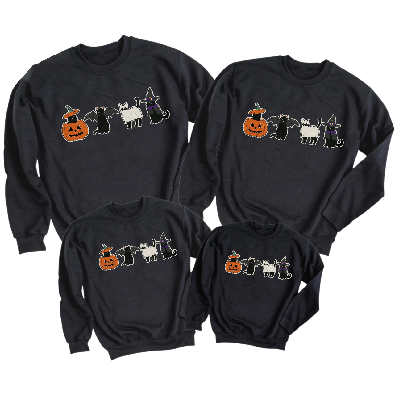 Spooky Season Ghost Cat Halloween Sweatshirt  For Family