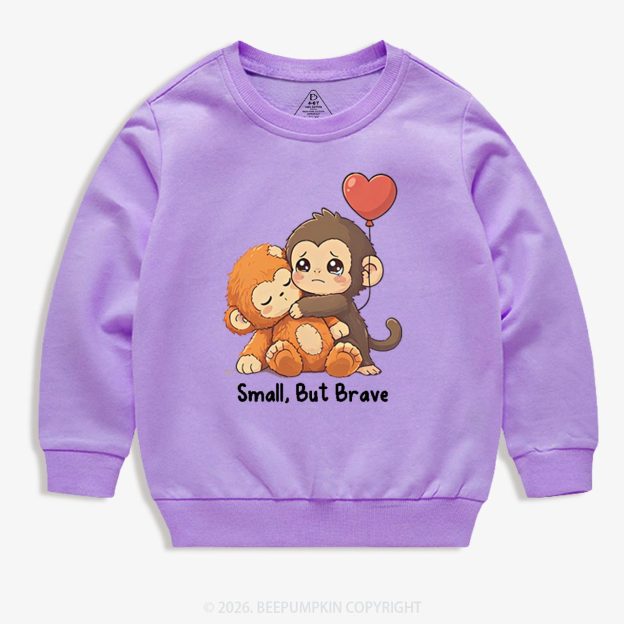 Small But Brave Punch Monkey Kid's Sweatshirt