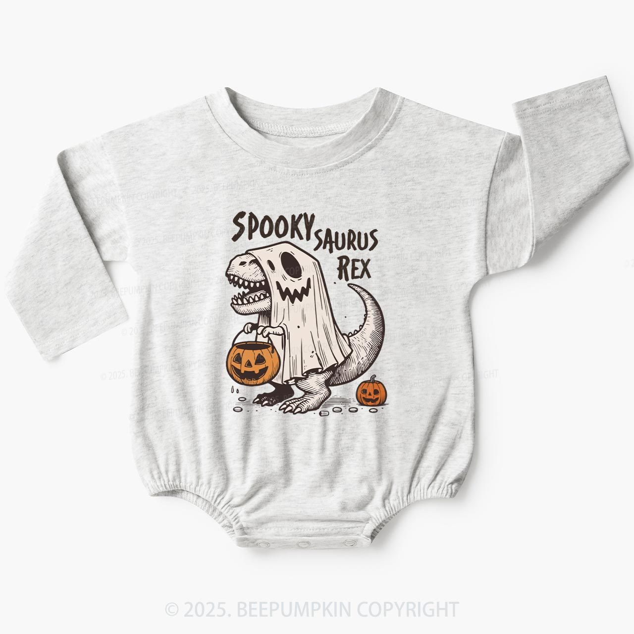 Halloween T-Rex Dinosaur Baby Bubble Romper Beepumpkin