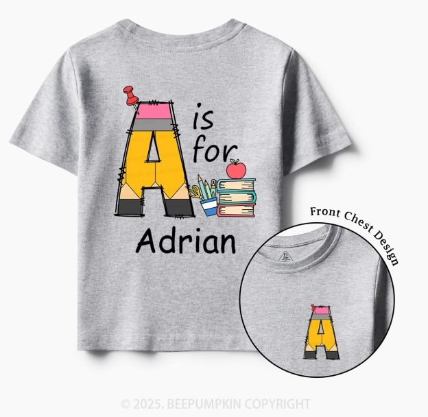 Personalized Alphabet Pencil Name Toddler&Kid's Tees Beepumpkin