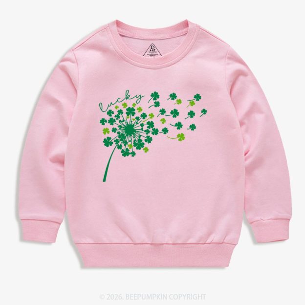 Dandelion Shamrock St. Patrick's Day Kid's Sweatshirt