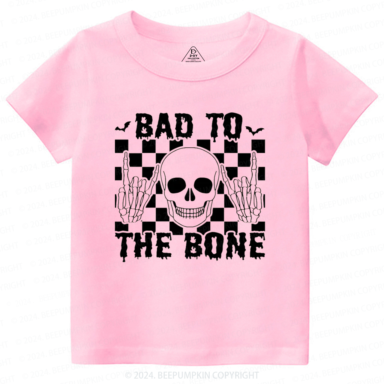 Skull Halloween Shirt-Bad To The Bone Toddler&Kids Tees 