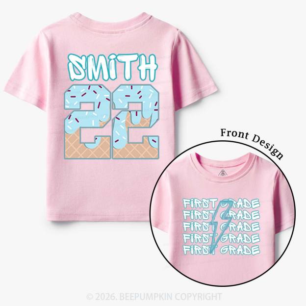 Personalized Blue Lightning Grade Toddler&Kid's Tees Beepumpkin
