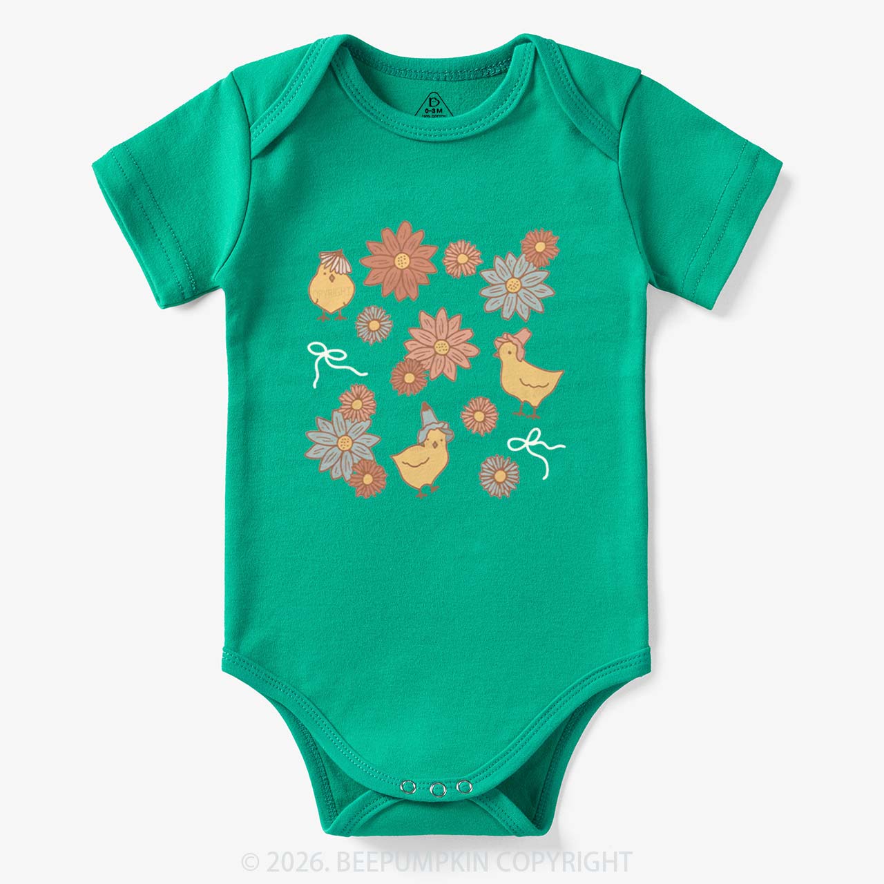 Farm Flower Chicks Baby Bodysuit