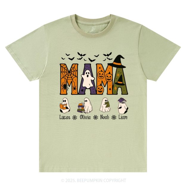 Personalized Mimi And Little Ghost Halloween T-Shirts Beepumpkin