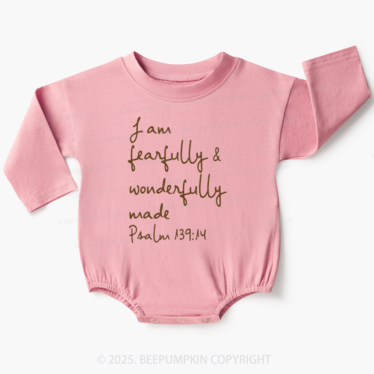 I Am Fearfully And Wonderfully Made Jesus Baby Bubble Romper Beepumpkin
