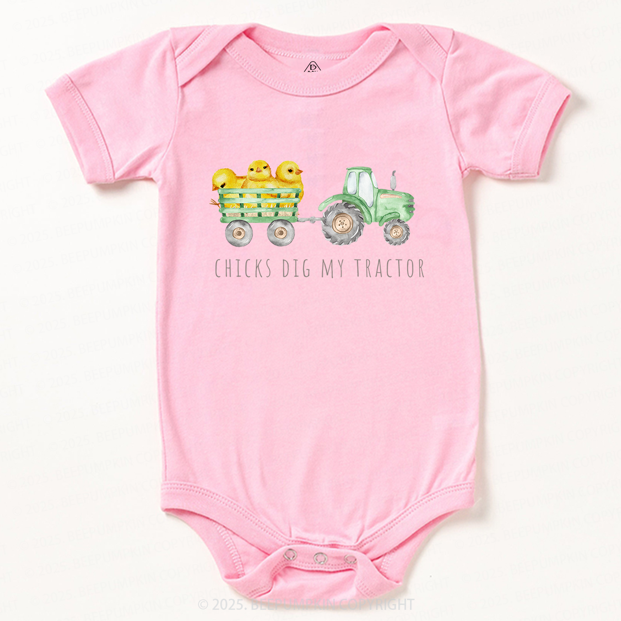 Chicks Dig My Tractor Easter Baby Bodysuit