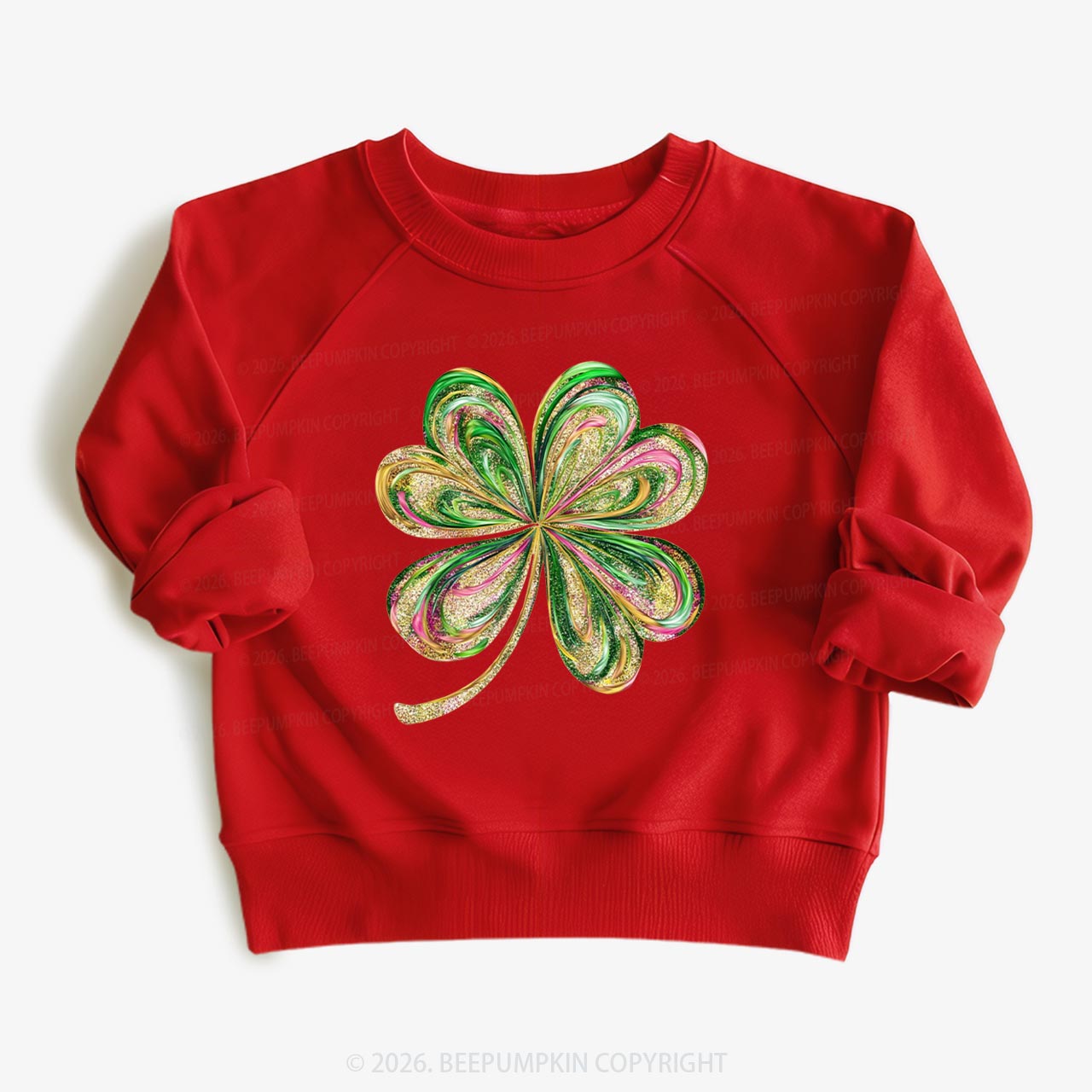 Retro Lucky Shamrock St Patrick's Day Kid's Sweatshirt