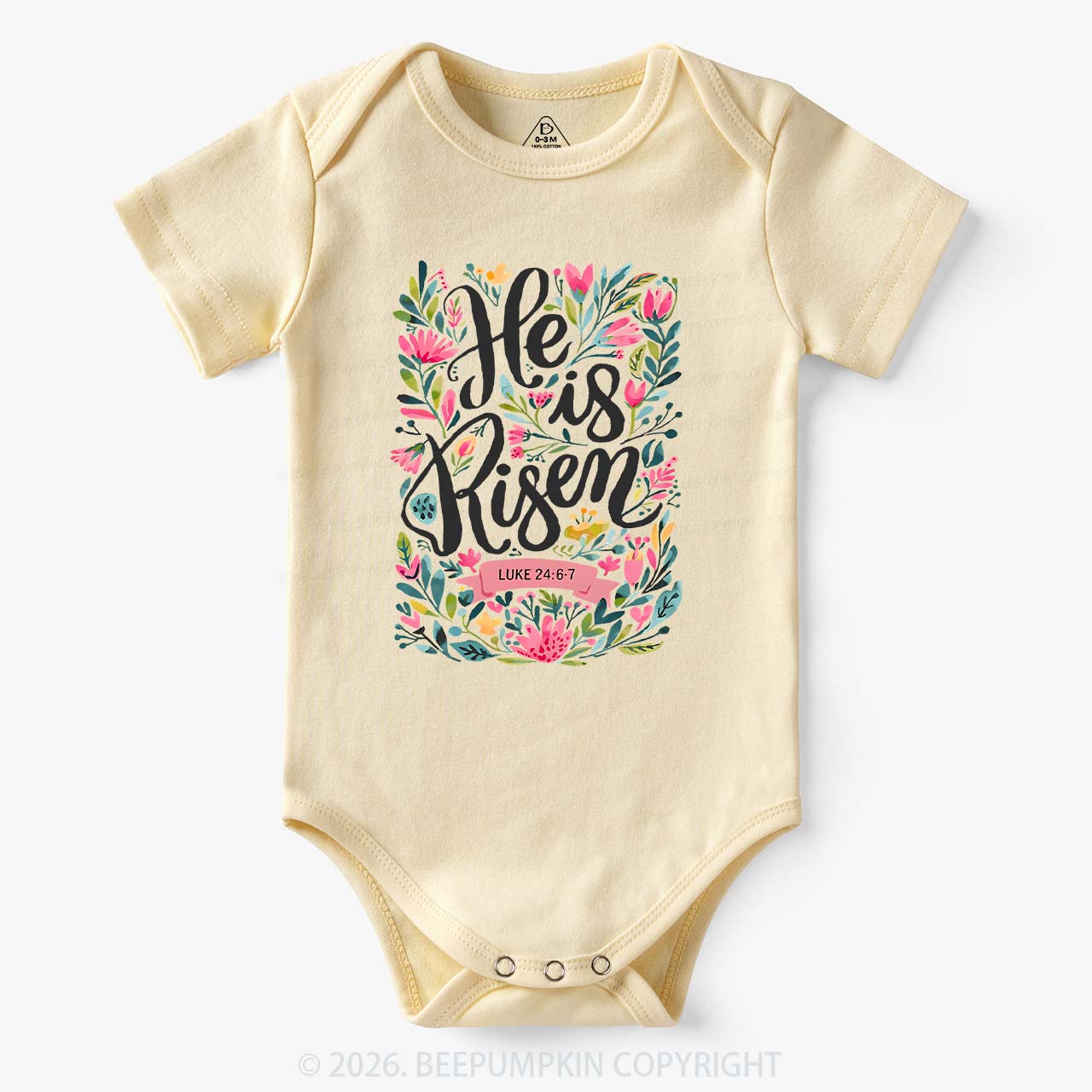 He is Risen Blooming Grace Easter Bodysuit