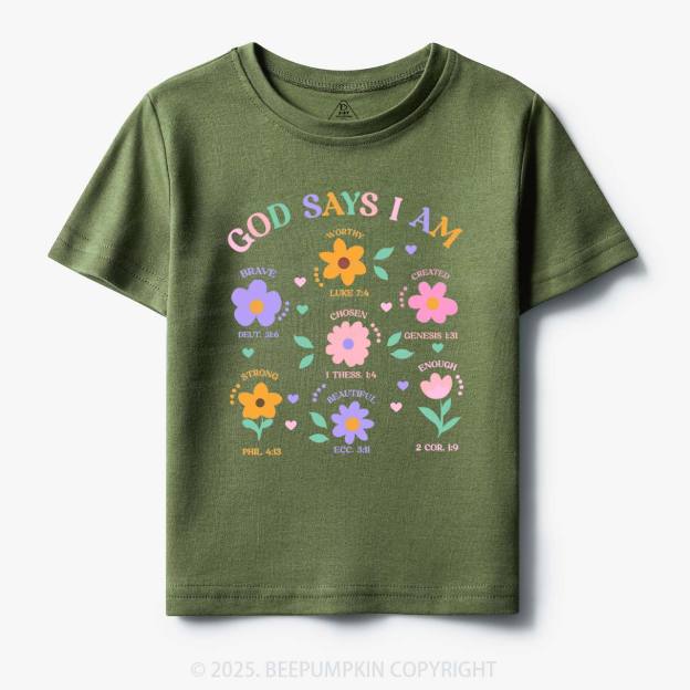 God Says I Am Brave Toddler&Kid's Tees Beepumpkin
