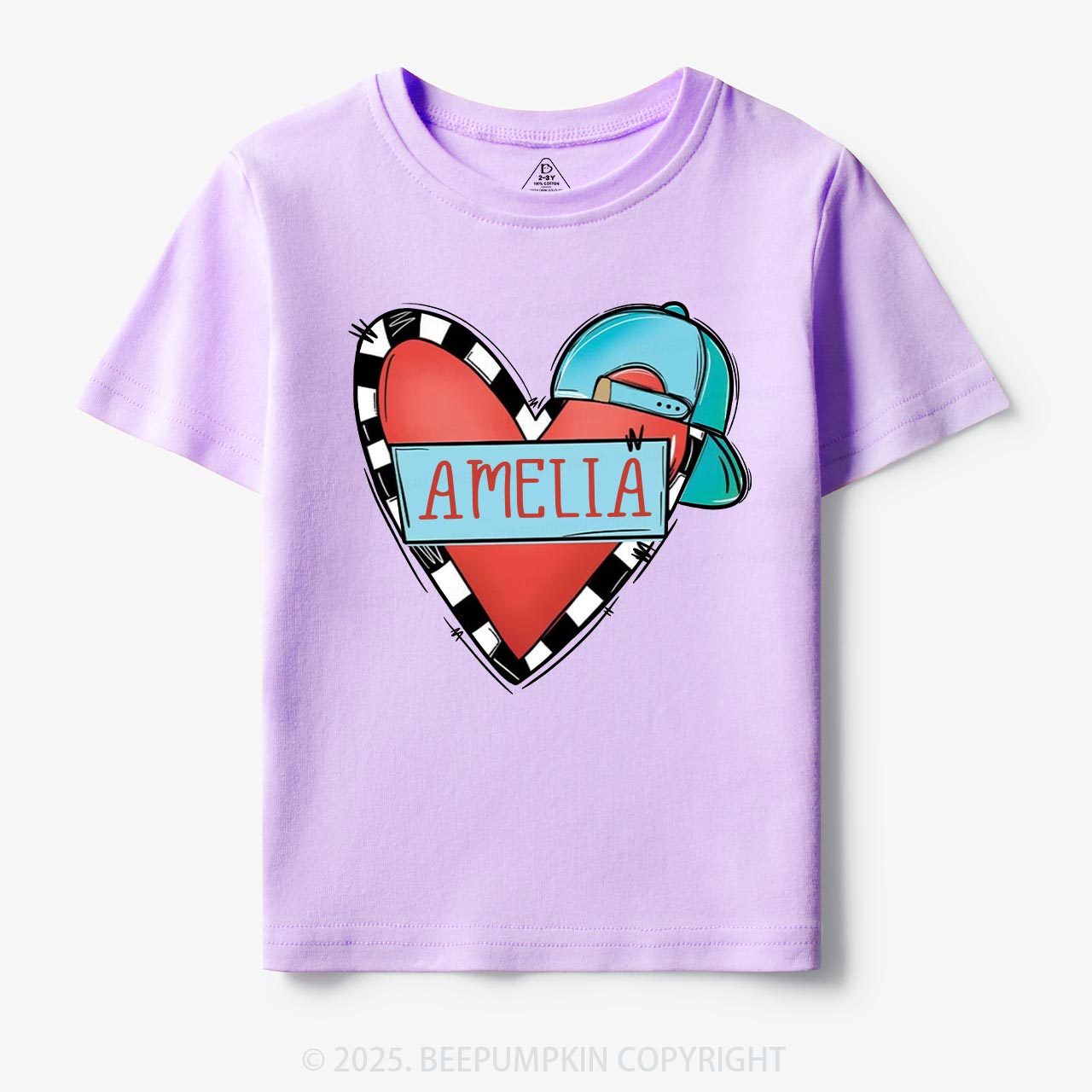 Personalized Cool Heart Toddler&Kid's Tees Beepumpkin