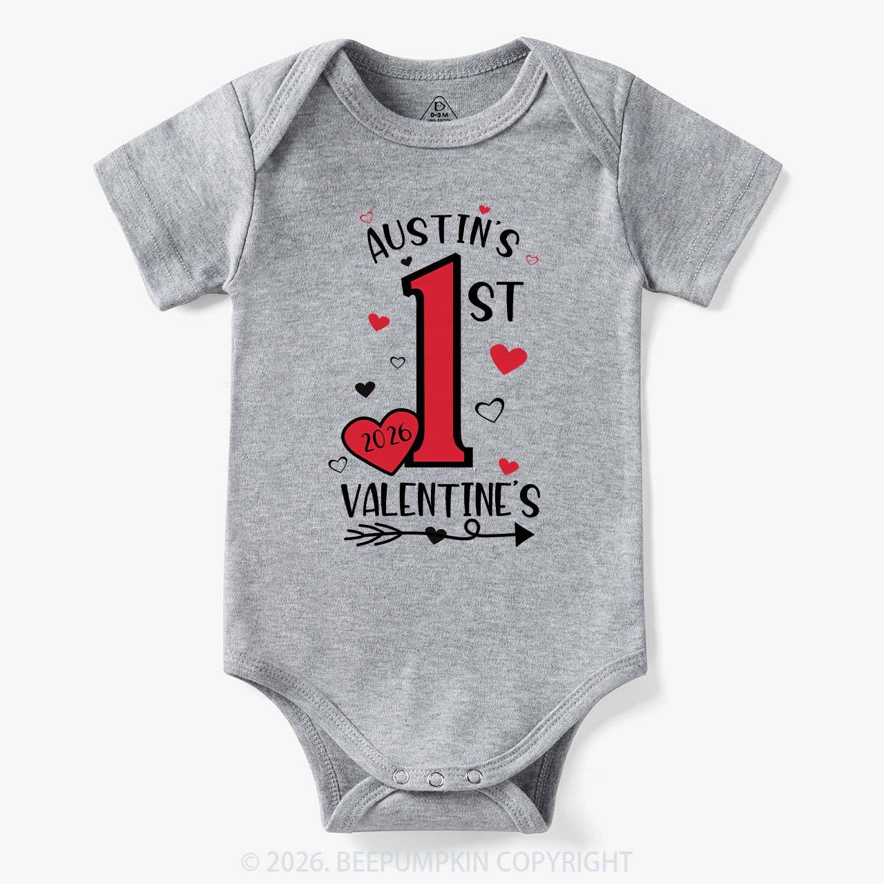 Personalized First Valentine Bodysuit For Baby