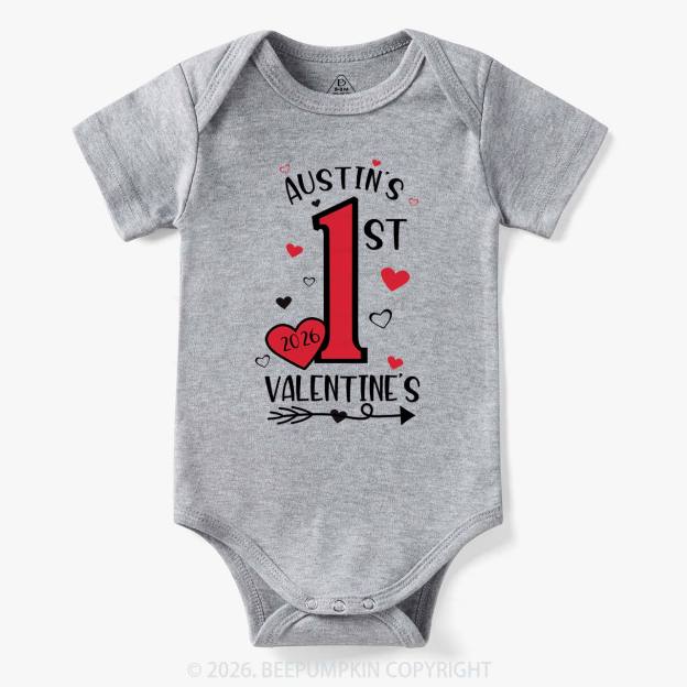 Personalized First Valentine Bodysuit For Baby
