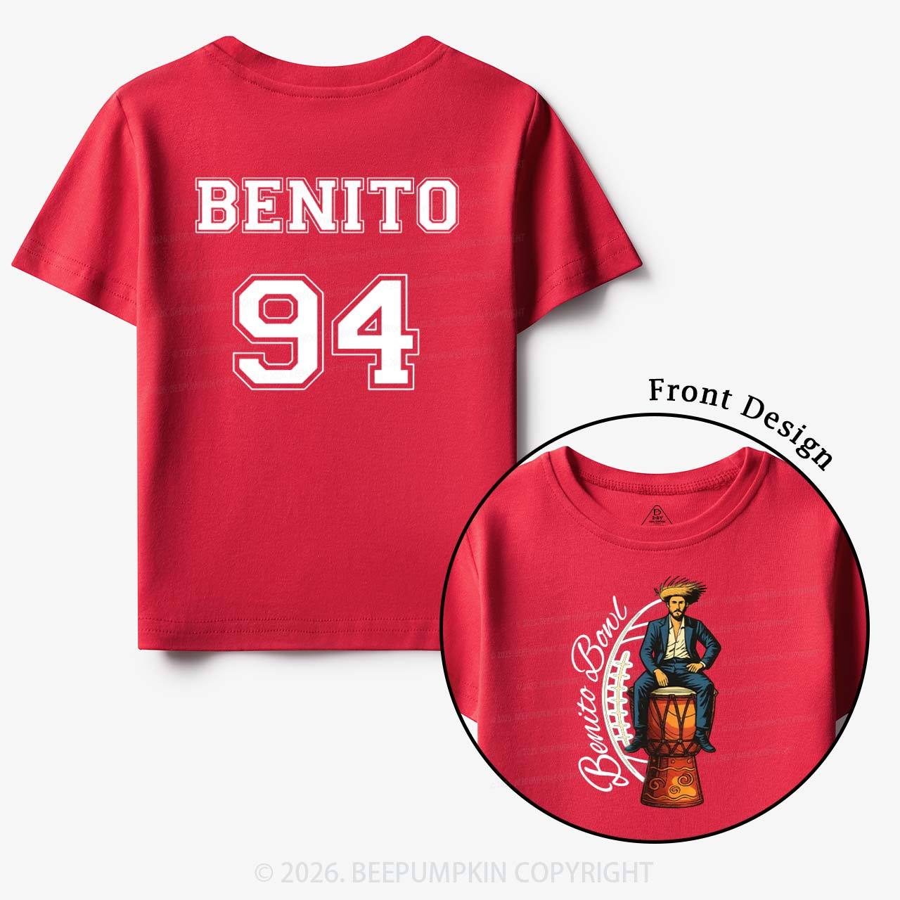 Personalized Benito Bowl Football Fan Toddler&Kid's Tees