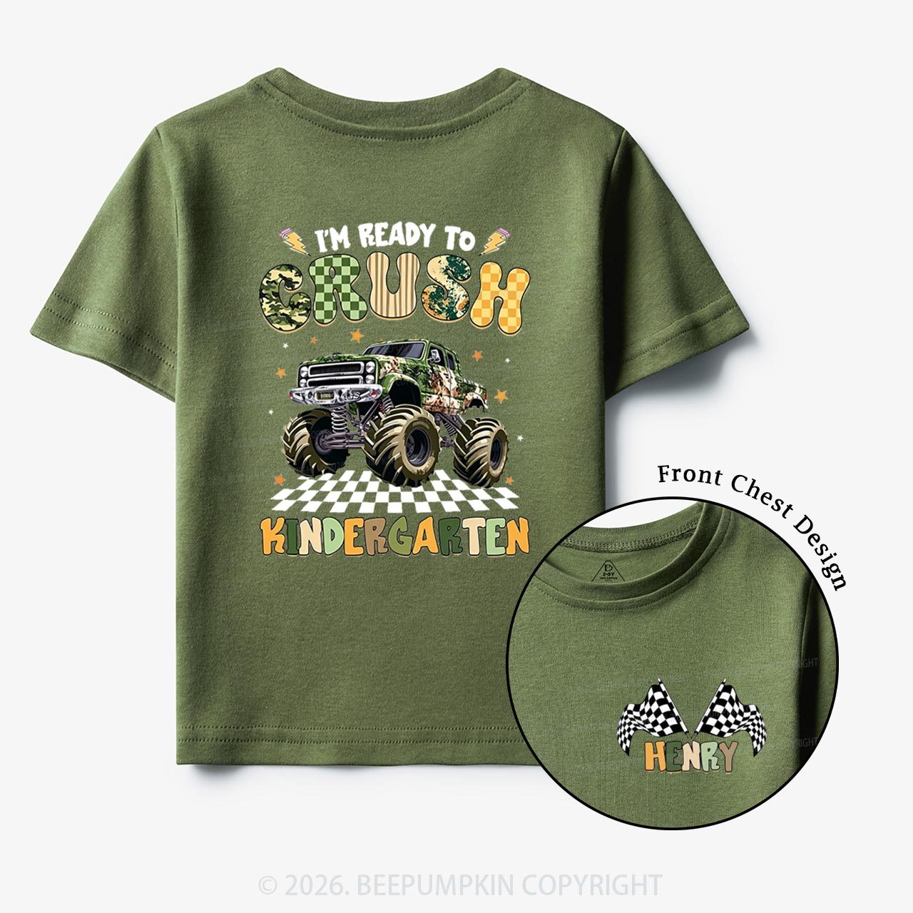 Personalized Ready To Crush Kindergarten Back to School Toddler&Kids Shirts
