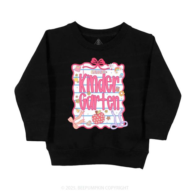 Personalized Pink Bow Grade Kid's Sweatshirt