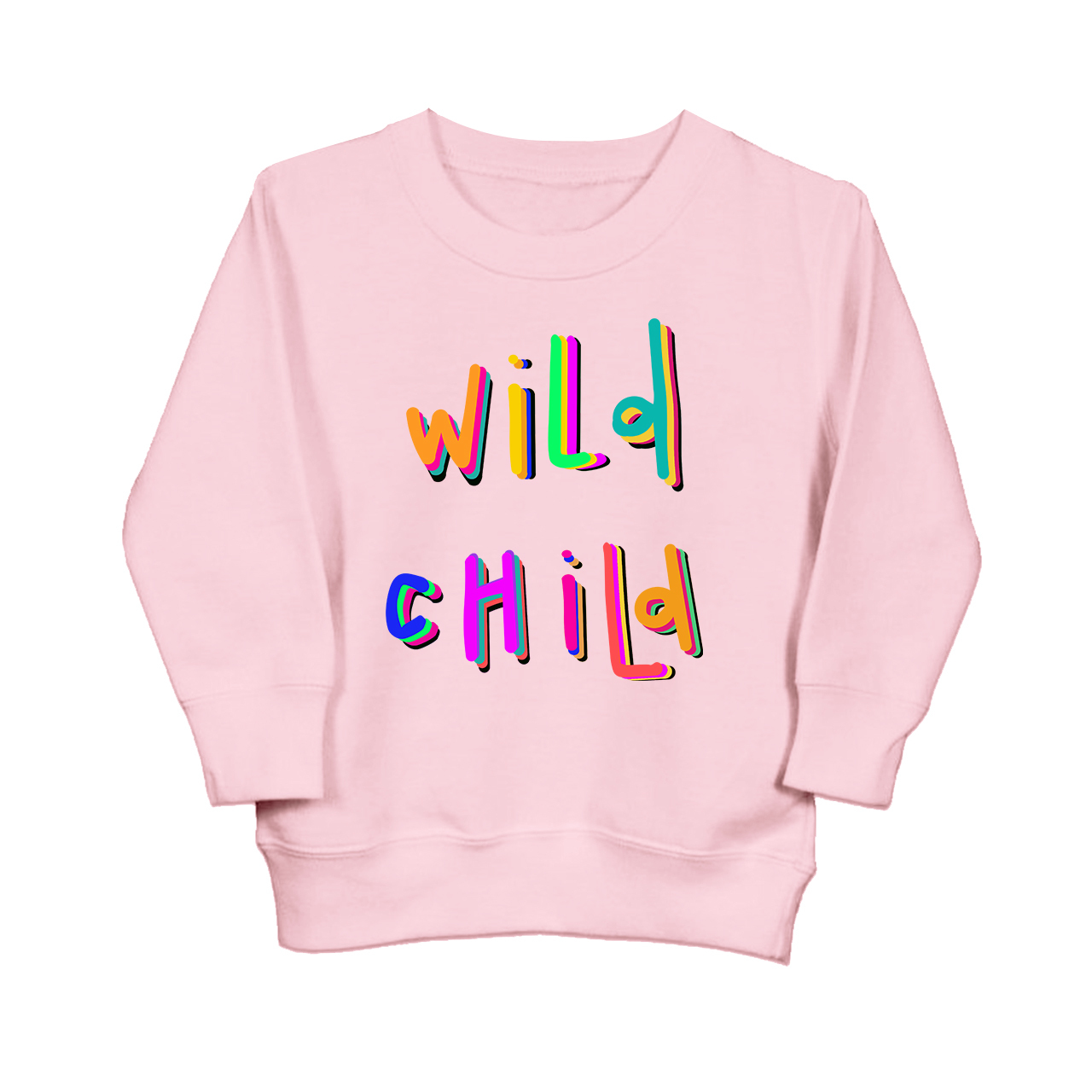Wild Child Colorful Font Kids Sweatshirt