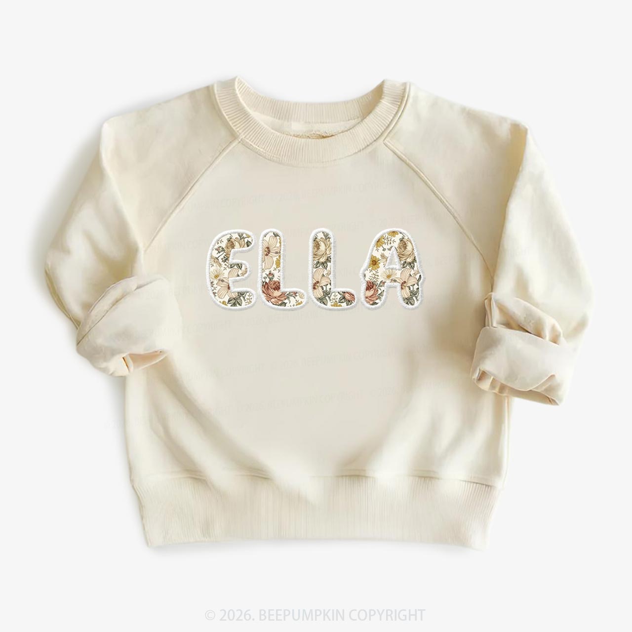 Personalized Applique Wildflower Print  Toddler&Kid's Sweatshirt