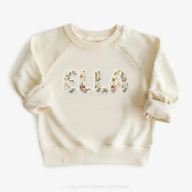 Personalized Applique Wildflower Print  Toddler&Kid's Sweatshirt