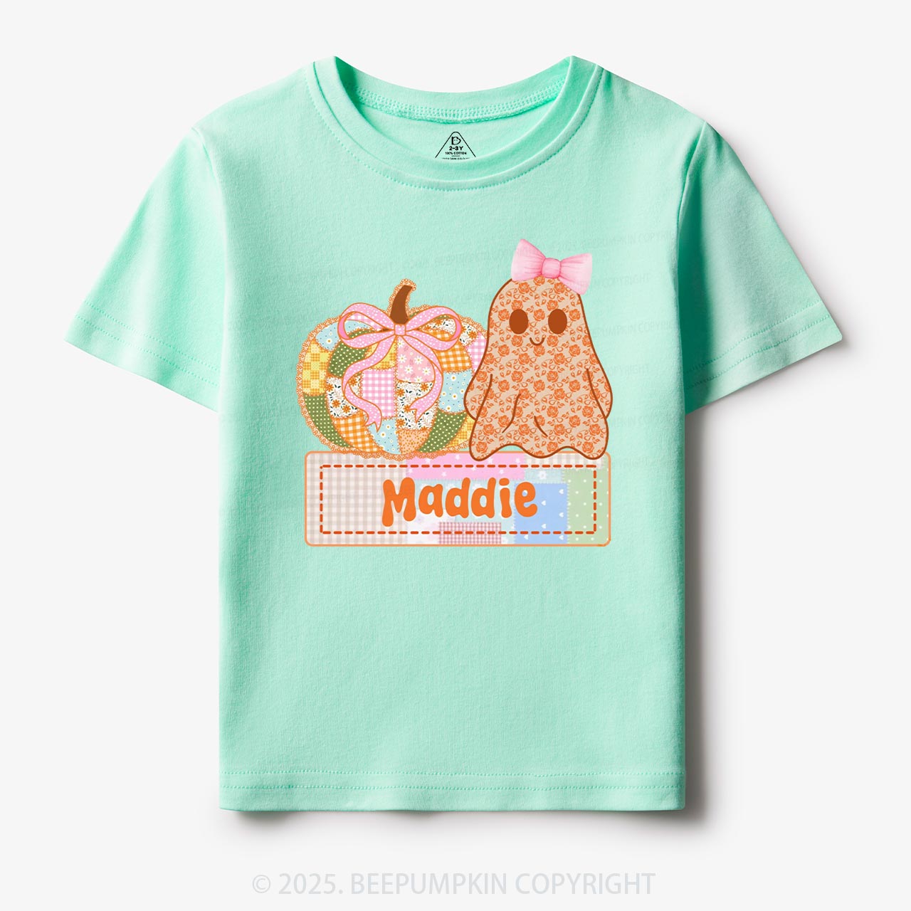 Personalized Pumpkin & Pretty Ghost Toddler&Kid's Tees Beepumpkin