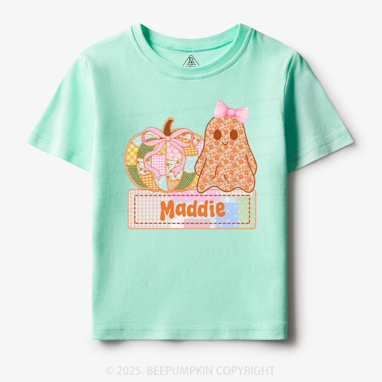 Personalized Pumpkin & Pretty Ghost Toddler&Kid's Tees Beepumpkin