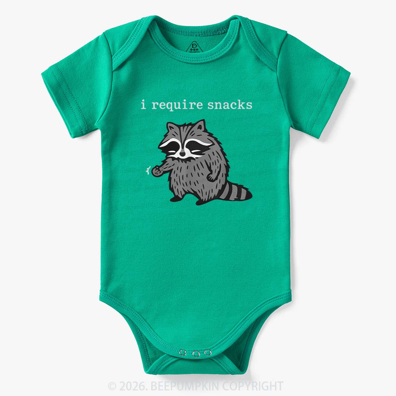 I Require Snacks Raccoon Bodysuit