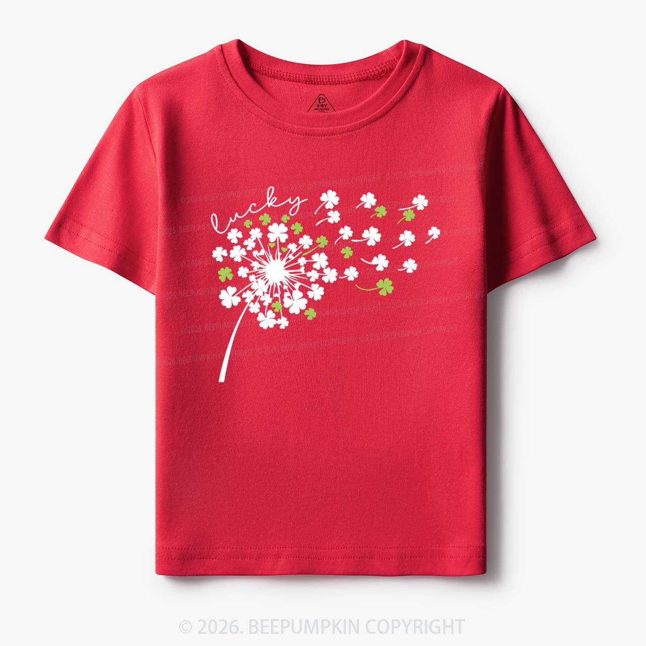 Dandelion Shamrock St. Patrick's Day Toddler&Kid's Tees Beepumpkin