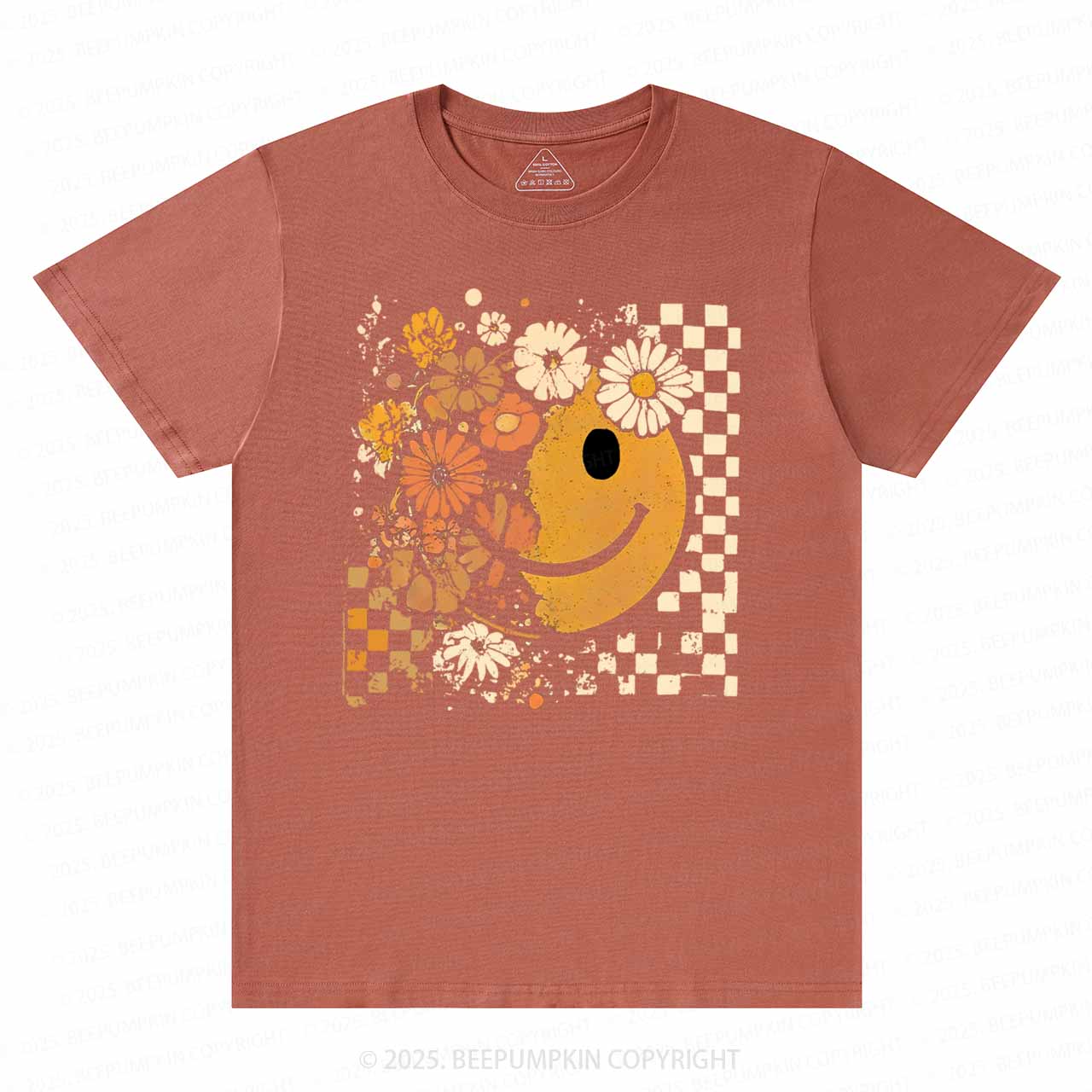 Floral Fall Smiley Face T-Shirts Beepumpkin 