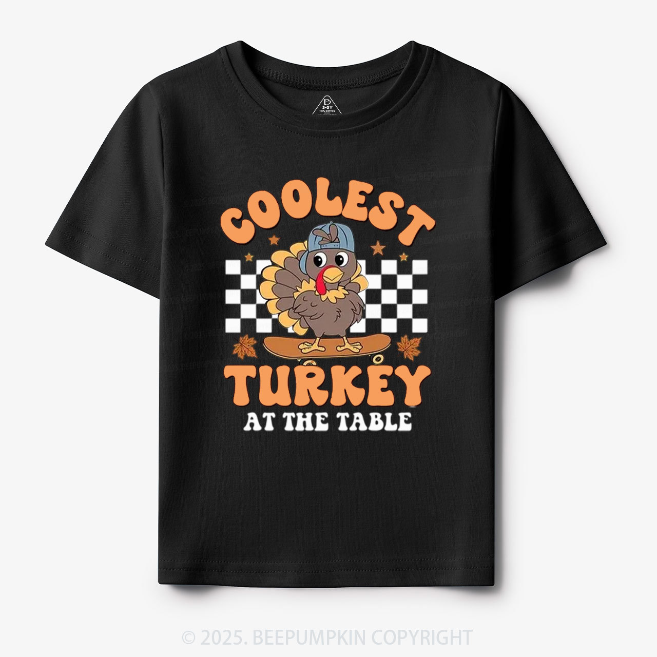 Coolest Turkey At The Table Thanksgiving Toddler&Kid's Tees Beepumpkin