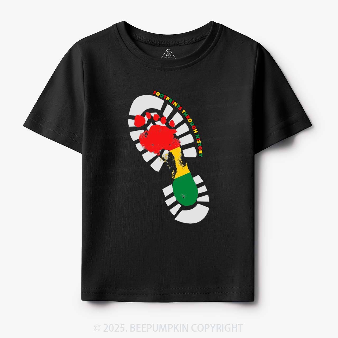 Black History Month Footprint Toddler&Kid's Tees Beepumpkin