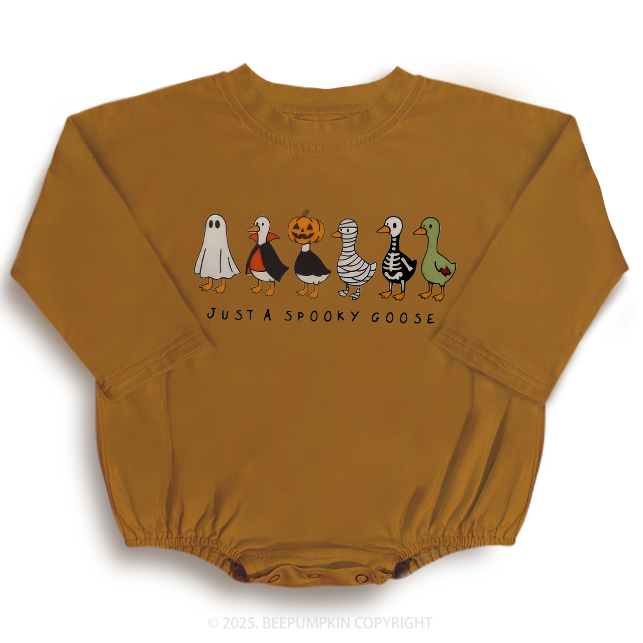 Spooky Goose Baby Bubble Romper Beepumpkin