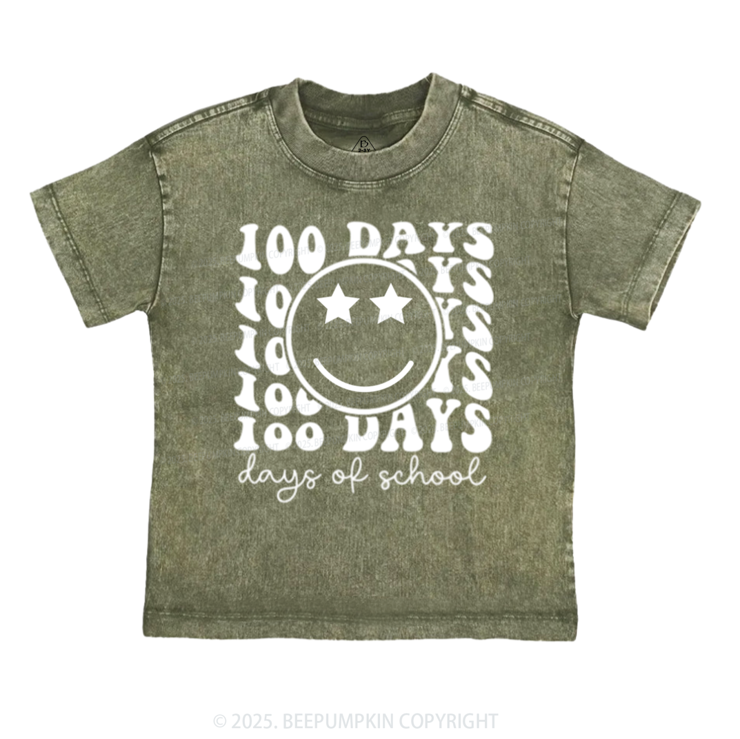 100 Days Of School Toddler&Kids Washed Tees