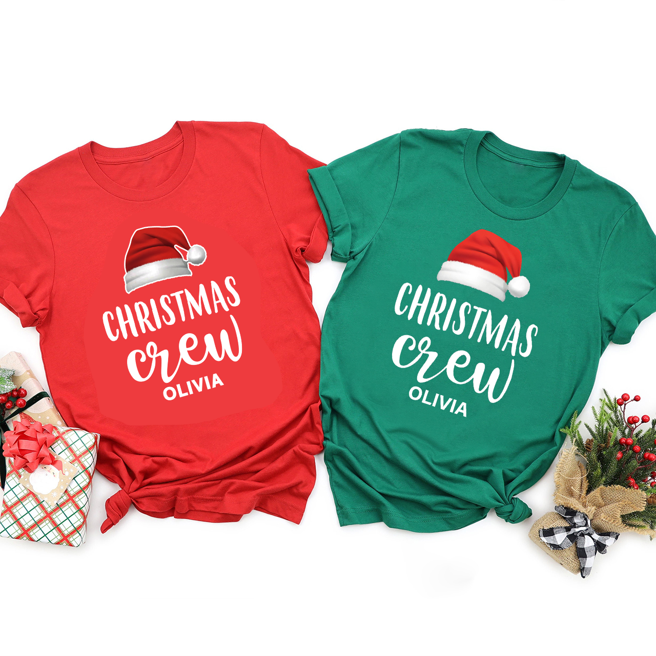 Custom Christmas Crew Santa Family Shirts