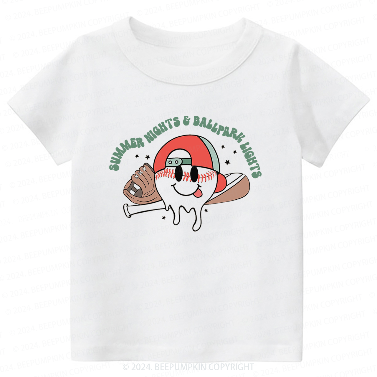 Summer Nights And Ball Park Lights Toddler&Kids Tees 