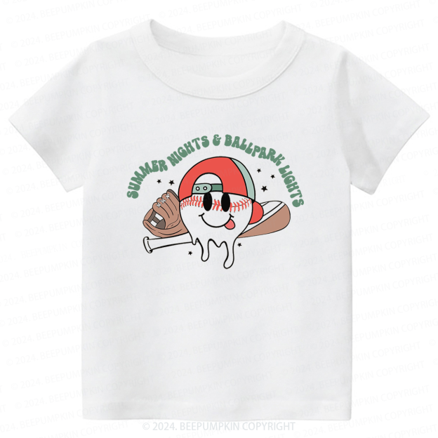 Summer Nights And Ball Park Lights Toddler&Kids Tees 