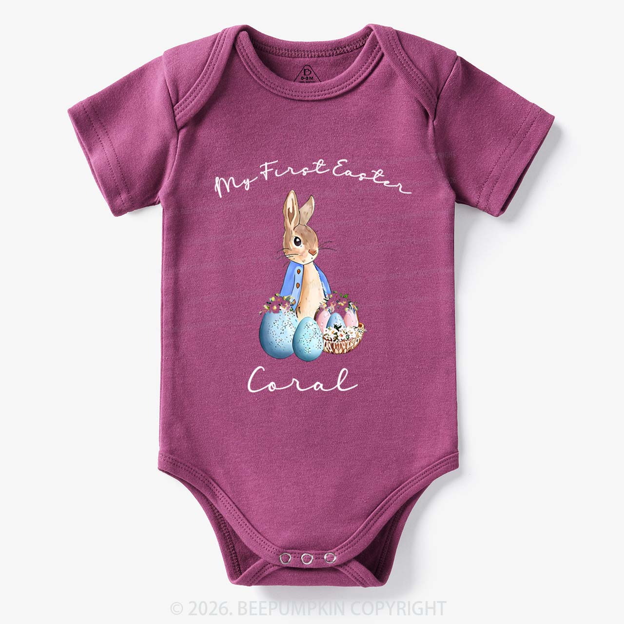 Personalized Hop Into My First Easter Baby Bodysuit