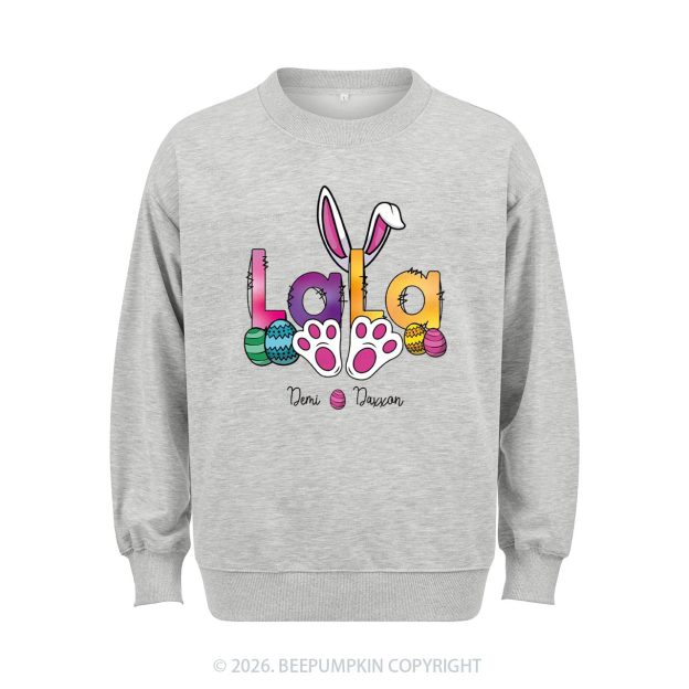 Personalized Spring Easter Bunnies Mimi Sweatshirt