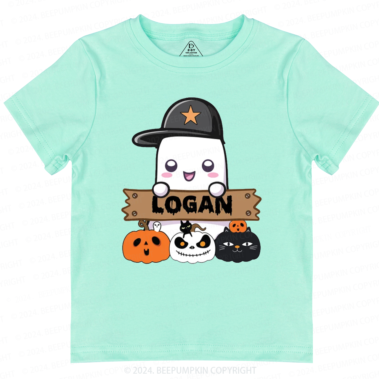 Personalized Cute Ghost Toddler&Kids Tees 