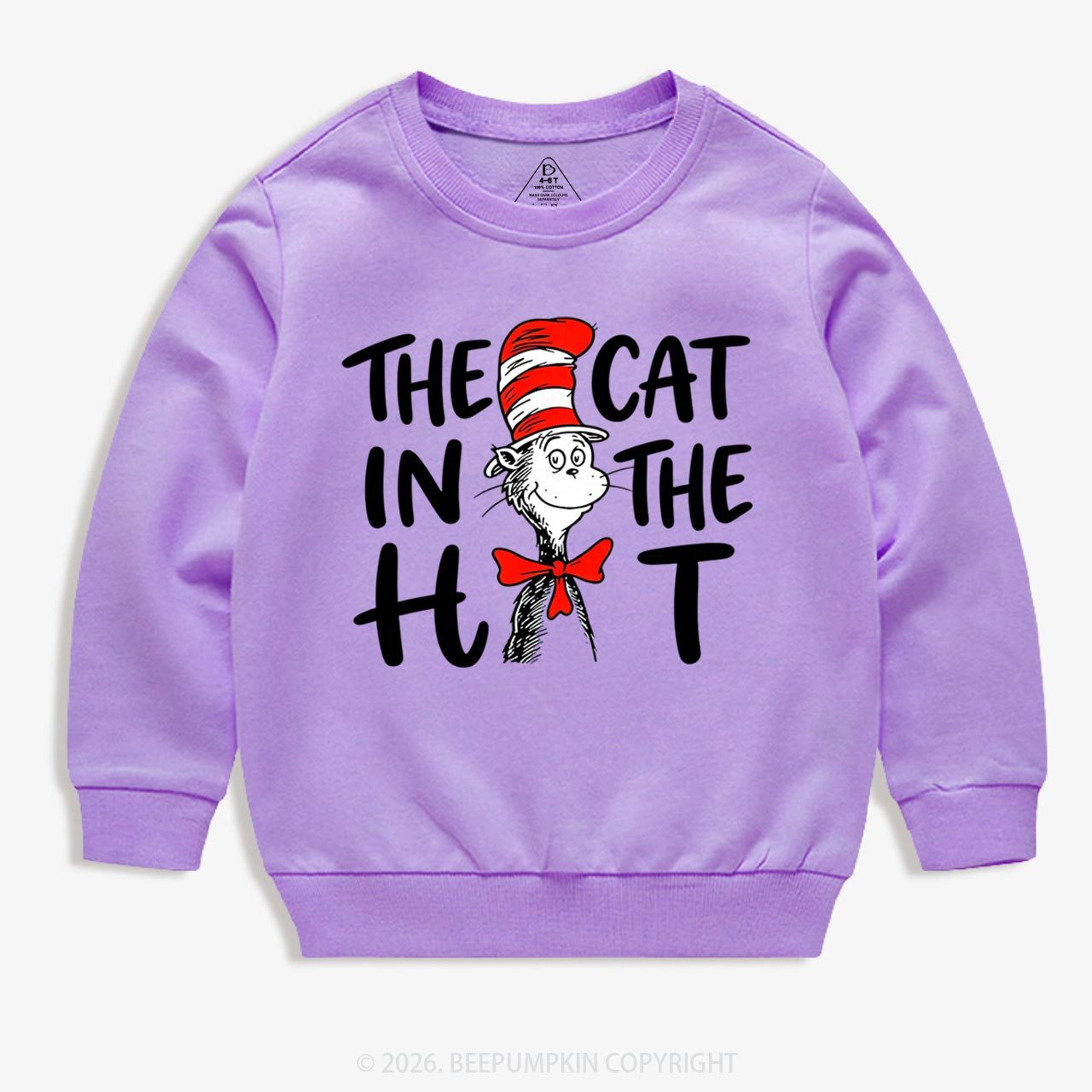 Whimsical Cat In The Hat Baby Toddler&Kids Sweatshirt