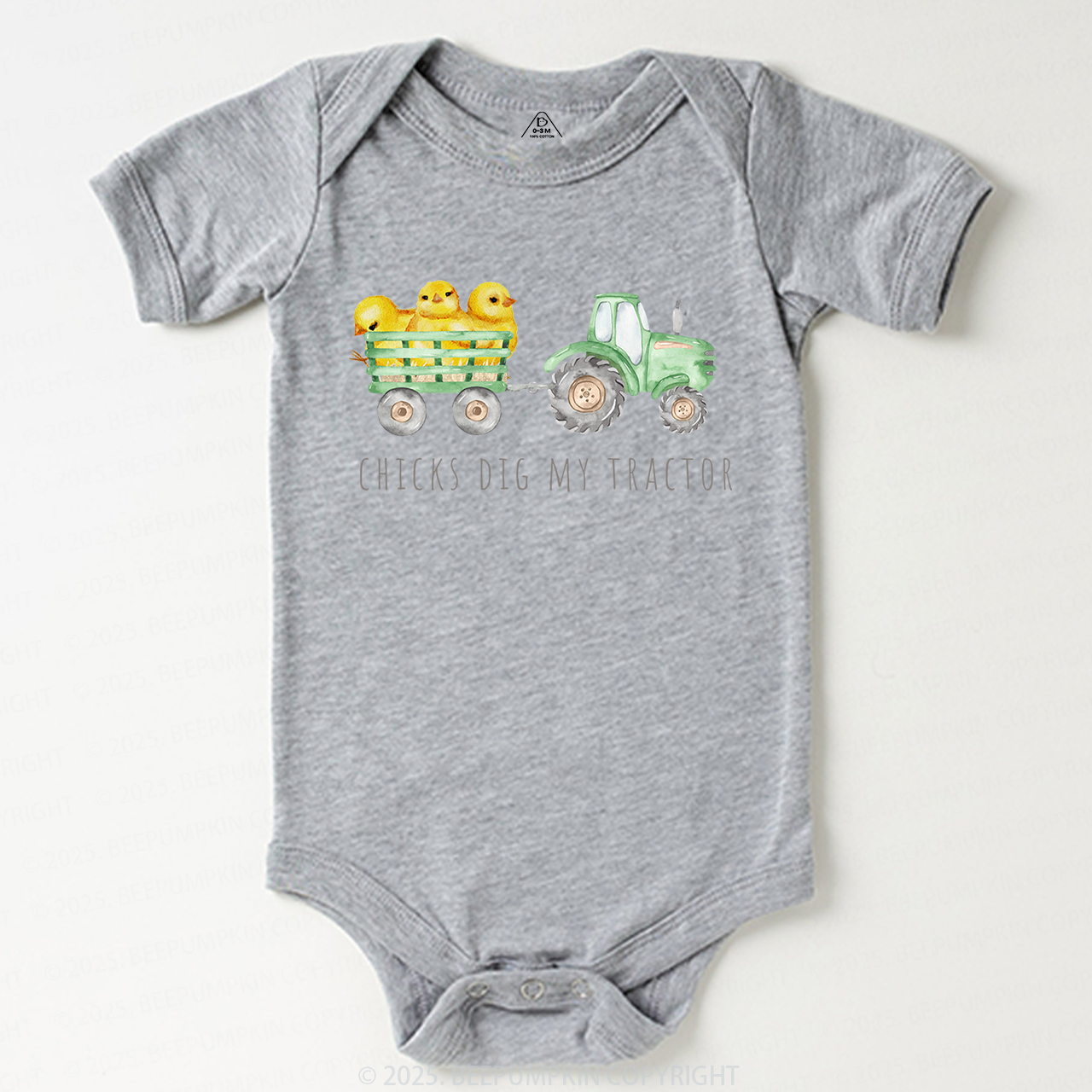 Chicks Dig My Tractor Easter Baby Bodysuit