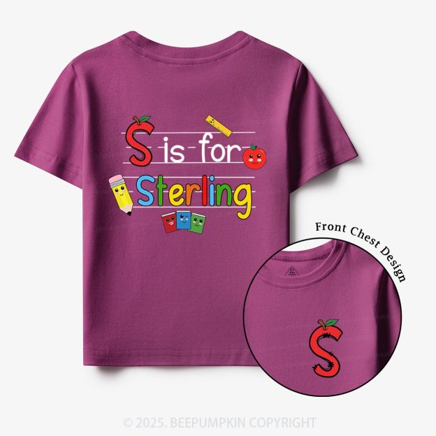 Personalized Kids Color Name Back To School Toddler&Kid's Tees Beepumpkin
