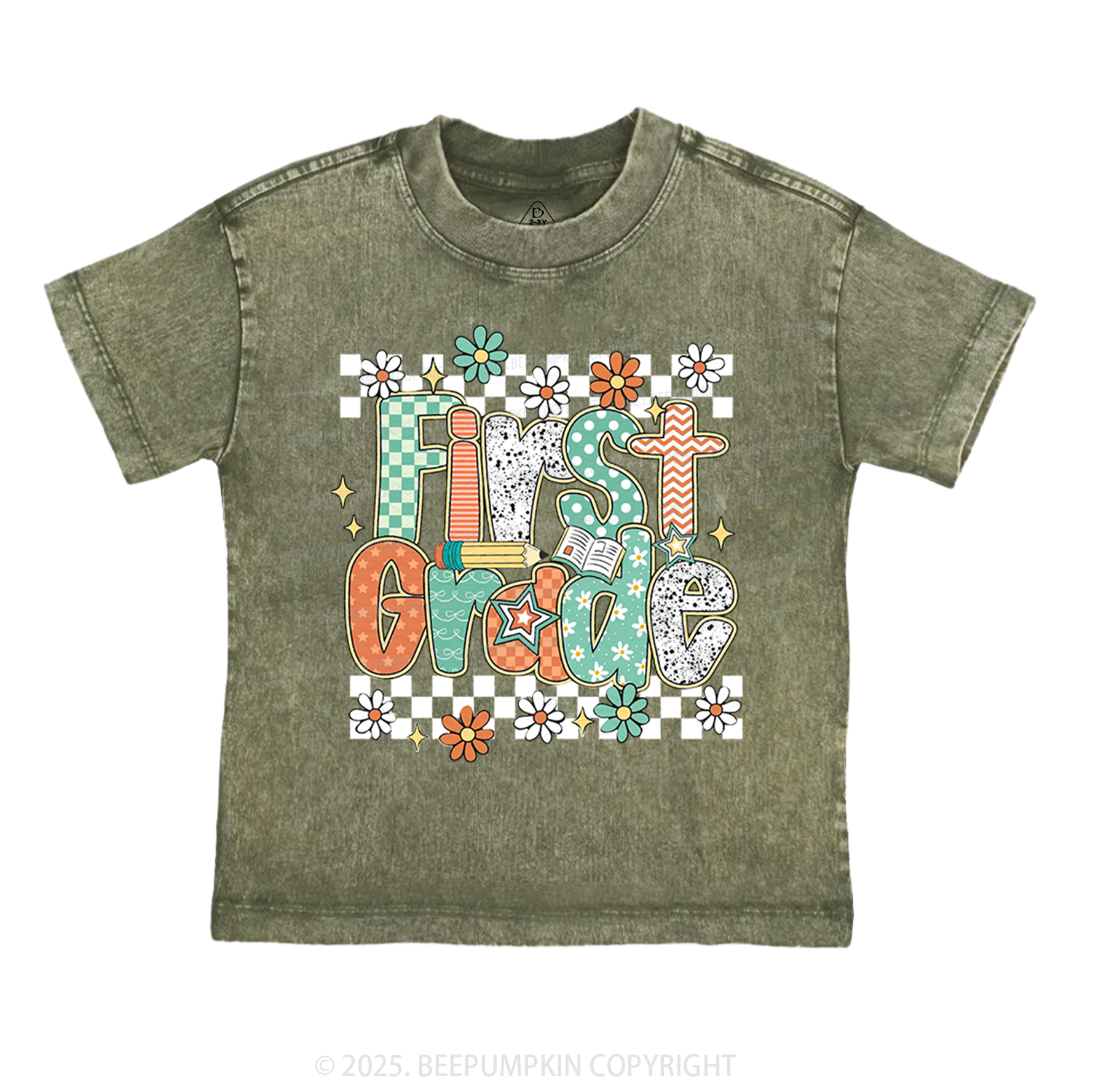 Personalized Grade Blossoms Toddler&Kids Washed Tees