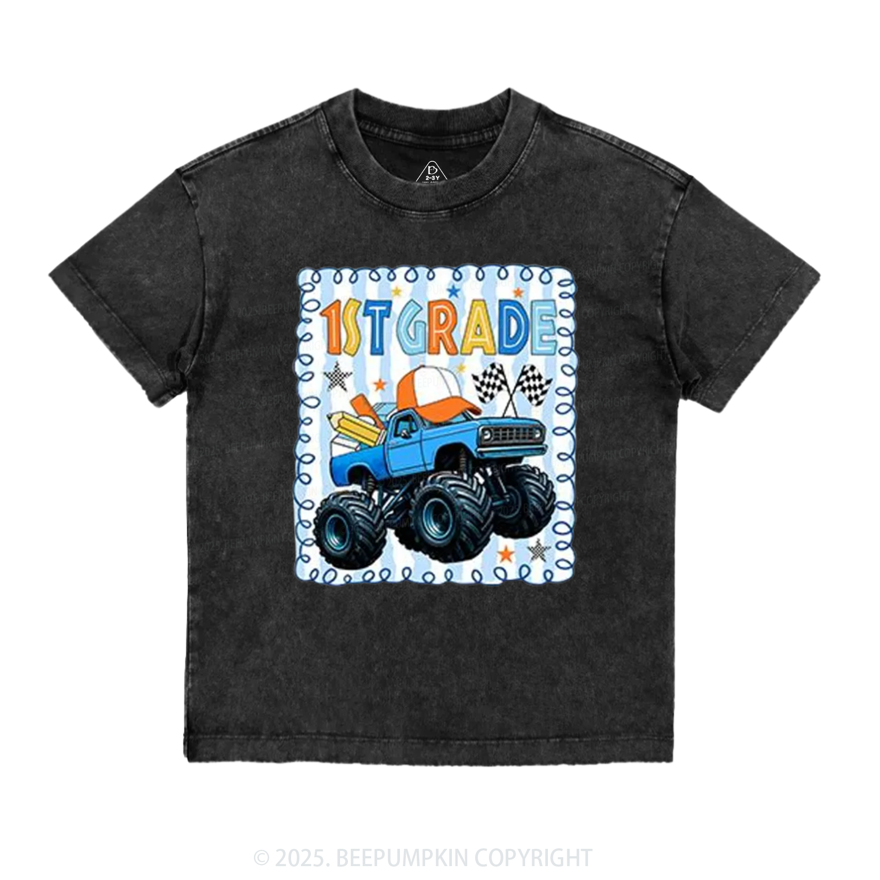 Personalized Truck For Boy Toddler&Kids Washed Tees