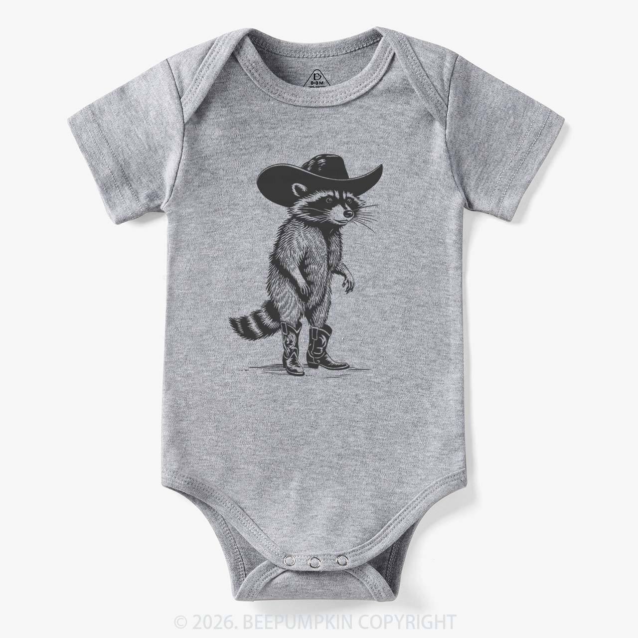 Funny Western Raccoon Cowboy Bodysuit