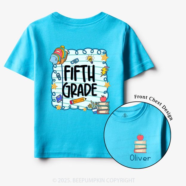 Personalized Apple Book Learning Toddler&Kid's Tees Beepumpkin